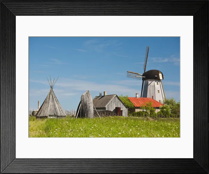 Framed Print : Estonia, Western Estonia Islands, Saaremaa Island, Angla, Saaremaa Windmill Museum