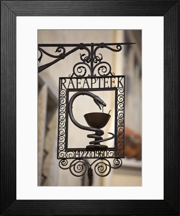 Framed Print : Old Chemist Sign, Tallinn, Estonia Framed Print : Old Chemist Sign, Tallinn, Estonia