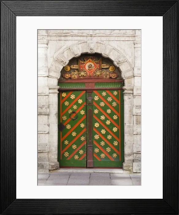 Framed Print : Estonia, Tallinn, Old Town, doorway of the Brotherhood of the Blackheads building Framed Print : Estonia, Tallinn, Old Town, doorway of the Brotherhood of the Blackheads building