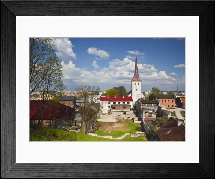 Framed Print : Estonia, Northeastern Estonia, Rakvere, town view with town church Framed Print : Estonia, Northeastern Estonia, Rakvere, town view with town church