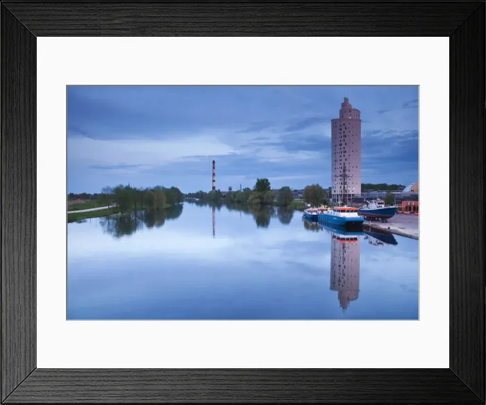 Framed Print : Estonia, Southeastern Estonia, Tartu, highrise building by Emajogi River, dusk Framed Print : Estonia, Southeastern Estonia, Tartu, highrise building by Emajogi River, dusk