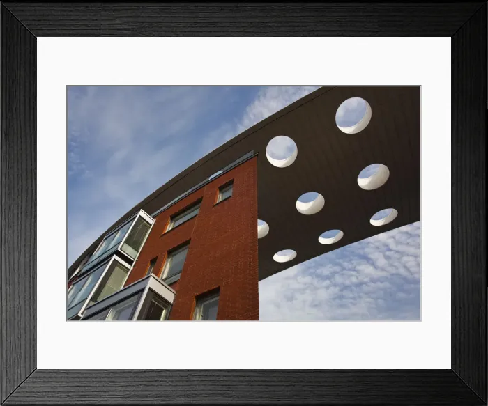 Framed Print : Finland, Helsinki, Katajanokka Island, modern apartment building detail