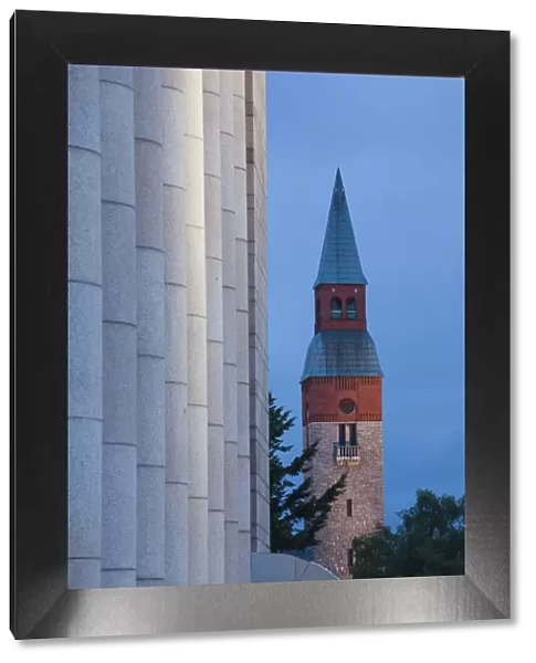 Finland, Helsinki, tower of the Kansallismuseo, National Museum of Finland, evening