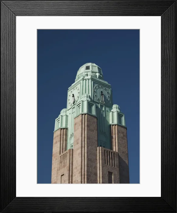 Framed Print : Finland, Helsinki, Rautatieasema, Helsinki Railroad Station, b. 1914, tower, daytime Framed Print : Finland, Helsinki, Rautatieasema, Helsinki Railroad Station, b. 1914, tower, daytime