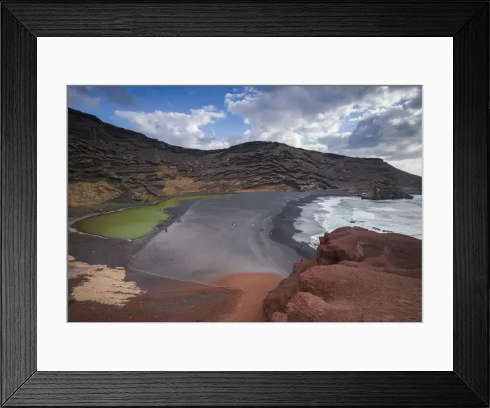 Framed Print : Spain, Canary Islands, Lanzarote, El Golfo, view of the Charco de los Clicos pool Framed Print : Spain, Canary Islands, Lanzarote, El Golfo, view of the Charco de los Clicos pool