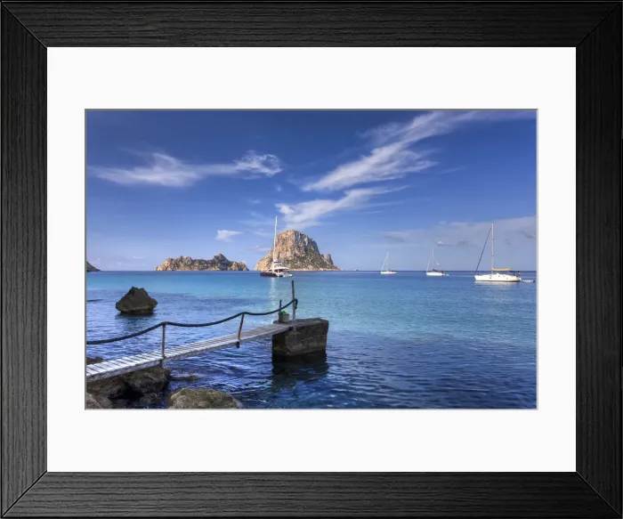 Framed Print : Spain, Balearic Islands, Ibiza, Cala D Hort Beach Framed Print : Spain, Balearic Islands, Ibiza, Cala D Hort Beach