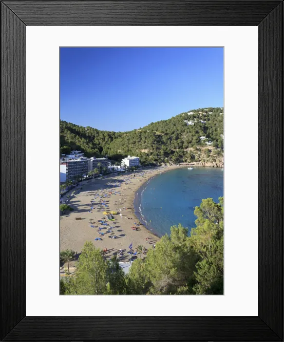 Framed Print : Spain, Balearic Islands, Ibiza, Cala Sant Vicent bay and resort Framed Print : Spain, Balearic Islands, Ibiza, Cala Sant Vicent bay and resort