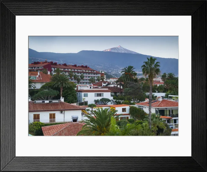 Framed Print : Spain, Canary Islands, Tenerife, Puerto de la Cruz, dawn view of Pico del Teide Framed Print : Spain, Canary Islands, Tenerife, Puerto de la Cruz, dawn view of Pico del Teide