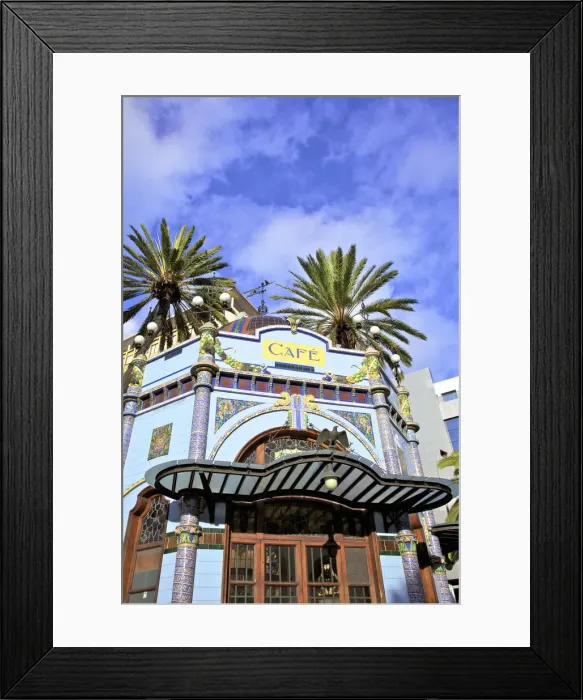 Framed Print : Art Deco Cafe in San Telmo Park, Triana District, Las Palmas de Gran Canaria, Gran Framed Print : Art Deco Cafe in San Telmo Park, Triana District, Las Palmas de Gran Canaria, Gran