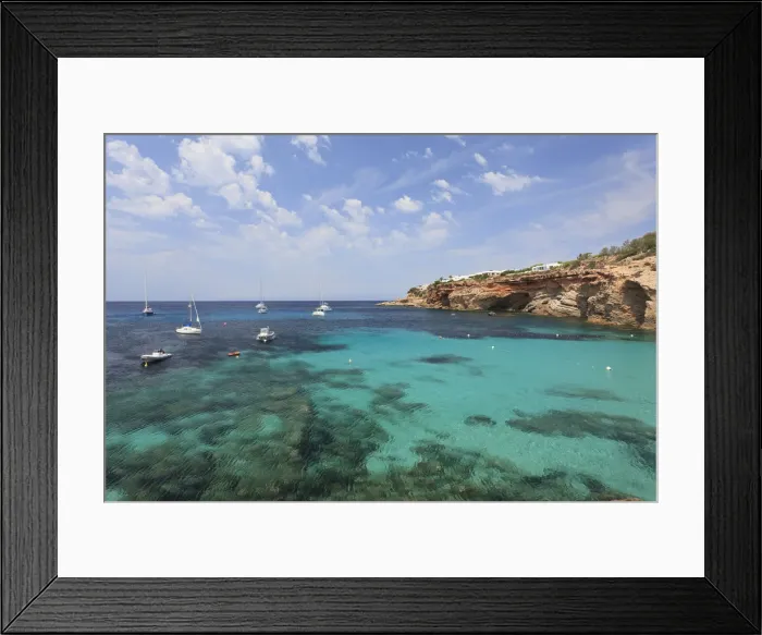 Framed Print : Spain, Balearic Islands, Ibiza, Cala Codolar Beach Framed Print : Spain, Balearic Islands, Ibiza, Cala Codolar Beach