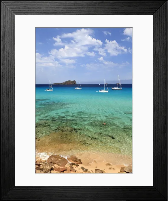 Framed Print : Spain, Balearic Islands, Ibiza, Cala Comte Beach Framed Print : Spain, Balearic Islands, Ibiza, Cala Comte Beach