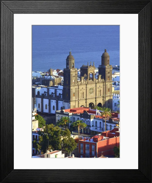 Framed Print : Elevated view of Santa Ana Cathedral, Vegueta Old Town, Las Palmas de Gran Canaria Framed Print : Elevated view of Santa Ana Cathedral, Vegueta Old Town, Las Palmas de Gran Canaria