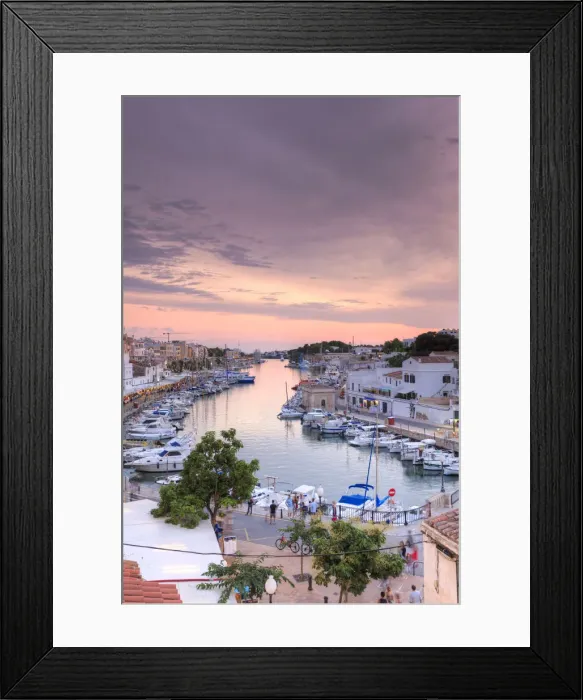 Framed Print : Spain, Balearic Islands, Menorca, Ciutadella, Historic Old Harbour and Old City centre
