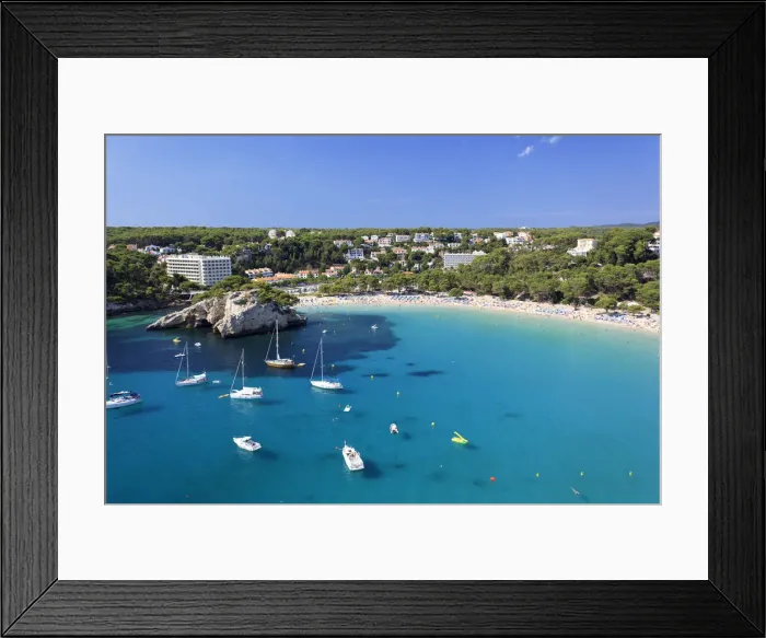 Framed Print : Spain, Balearic Islands, Menorca, Cala Santa Galdana