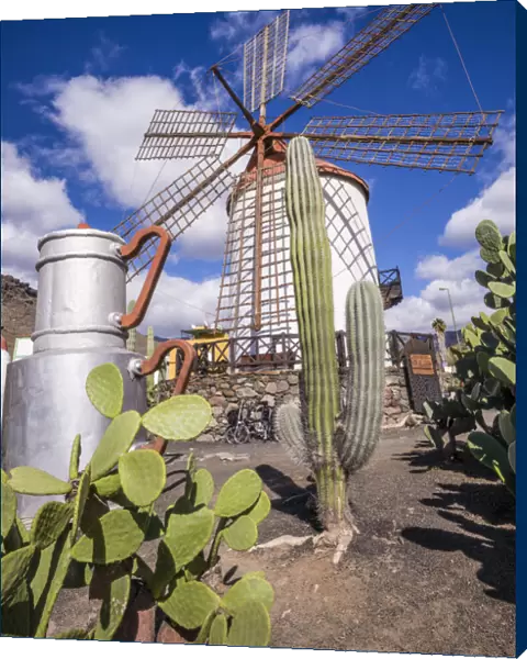 Spain, Canary Islands, Gran Canaria Island, Mogan, antique windmill