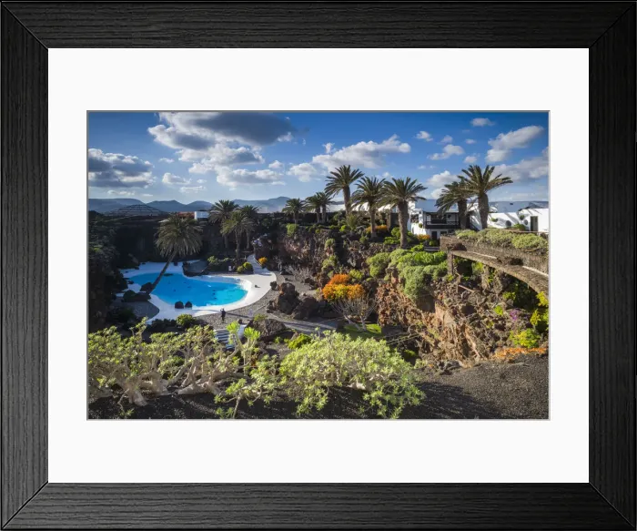 Framed Print : Spain, Canary Islands, Lanzarote, Jameos del Agua, complex inside old lava tube, designed Framed Print : Spain, Canary Islands, Lanzarote, Jameos del Agua, complex inside old lava tube, designed