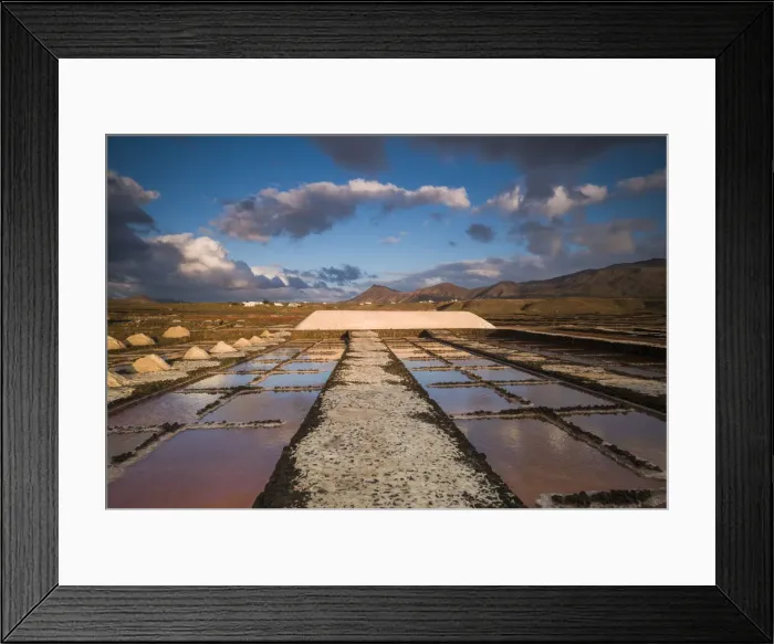 Framed Print : Spain, Canary Islands, Lanzarote, El Golfo, Salinas de Janubio, salt evaporation pans Framed Print : Spain, Canary Islands, Lanzarote, El Golfo, Salinas de Janubio, salt evaporation pans