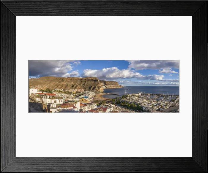 Framed Print : Spain, Canary Islands, Gran Canaria Island, Puerto de Mogan, high angle view of marina Framed Print : Spain, Canary Islands, Gran Canaria Island, Puerto de Mogan, high angle view of marina
