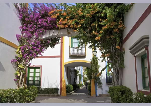 Typically Spanish Houses, Puerto de Morgan, Gran Canaria, Canary Islands, Spain, Atlantic