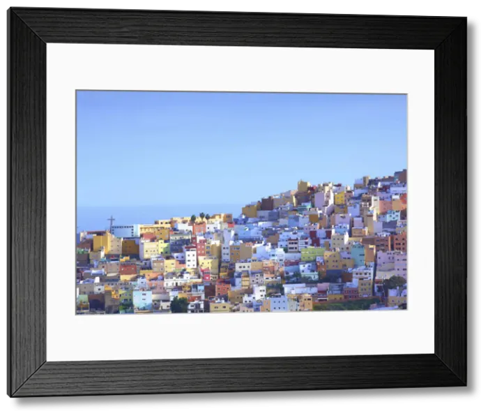 Framed Print : Colourful Buildings in the San Juan District, Las Palmas de Gran Canaria, Gran Canaria