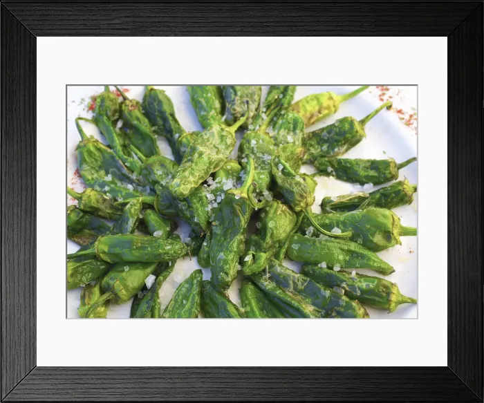 Framed Print : Padron Peppers Served as Tapas, Las Palmas de Gran Canaria, Gran Canaria, Canary Islands Framed Print : Padron Peppers Served as Tapas, Las Palmas de Gran Canaria, Gran Canaria, Canary Islands