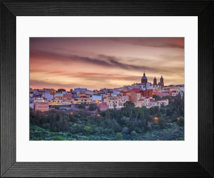 Framed Print : Spain, Canary Islands, Gran Canaria Island, Aguimes, town view with Iglesia de San Framed Print : Spain, Canary Islands, Gran Canaria Island, Aguimes, town view with Iglesia de San