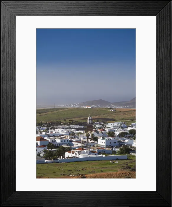 Framed Print : Spain, Canary Islands, Lanzarote, Teguise, elevated town view Framed Print : Spain, Canary Islands, Lanzarote, Teguise, elevated town view