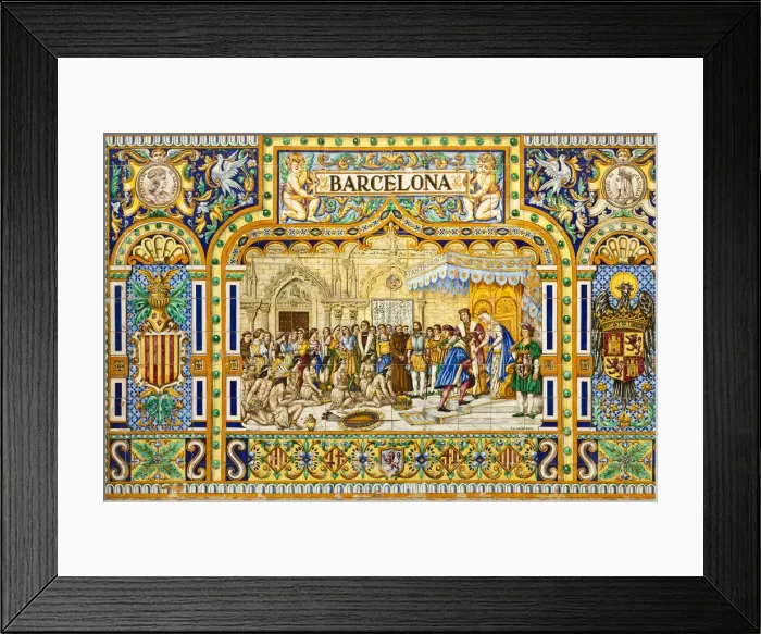 Framed Print : Spain, Andalucia Region, Seville Province, Seville, Plaza Espana, Barcelona tile wall Framed Print : Spain, Andalucia Region, Seville Province, Seville, Plaza Espana, Barcelona tile wall