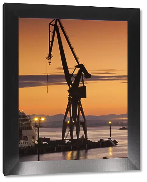 Spain, Andalucia Region, Cadiz Province, Cadiz, Commercial port, cargo cranes