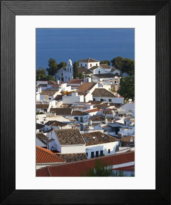 Framed Print : Benalmadena Pueblo a white hill village on the Costa del Sol, Andalucia, Spain Framed Print : Benalmadena Pueblo a white hill village on the Costa del Sol, Andalucia, Spain