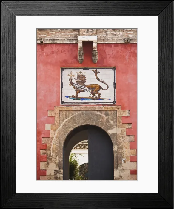 Framed Print : Spain, Andalucia Region, Seville Province, Seville, The Alcazar, Puerta del Lion Framed Print : Spain, Andalucia Region, Seville Province, Seville, The Alcazar, Puerta del Lion