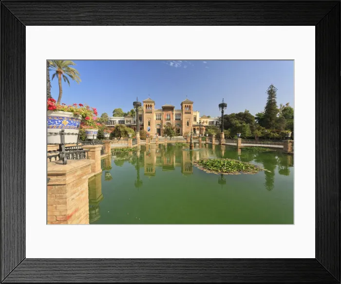 Framed Print : Spain, Andalucia, Sevilla, Parque Maria Luisa, Mudejar pavilion, Museo de Artes y Framed Print : Spain, Andalucia, Sevilla, Parque Maria Luisa, Mudejar pavilion, Museo de Artes y