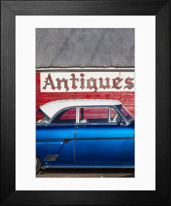 Framed Print : USA, New York, Adirondack Mountains, Warrensburg, 1950s-era Ford car Framed Print : USA, New York, Adirondack Mountains, Warrensburg, 1950s-era Ford car
