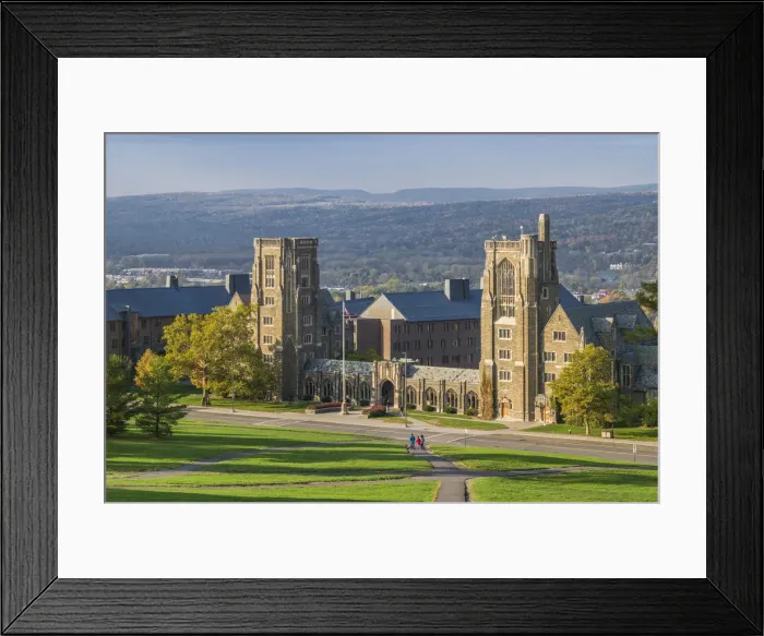 Framed Print : USA, New York, Finger Lakes Region, Ithaca, Cornell University, McFaddin Hall, dawn Framed Print : USA, New York, Finger Lakes Region, Ithaca, Cornell University, McFaddin Hall, dawn