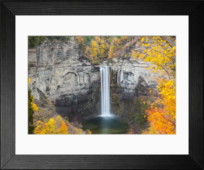 Framed Print : USA, New York, Finger Lakes Region, Ithaca, Taughannock Falls State Park, autumn
