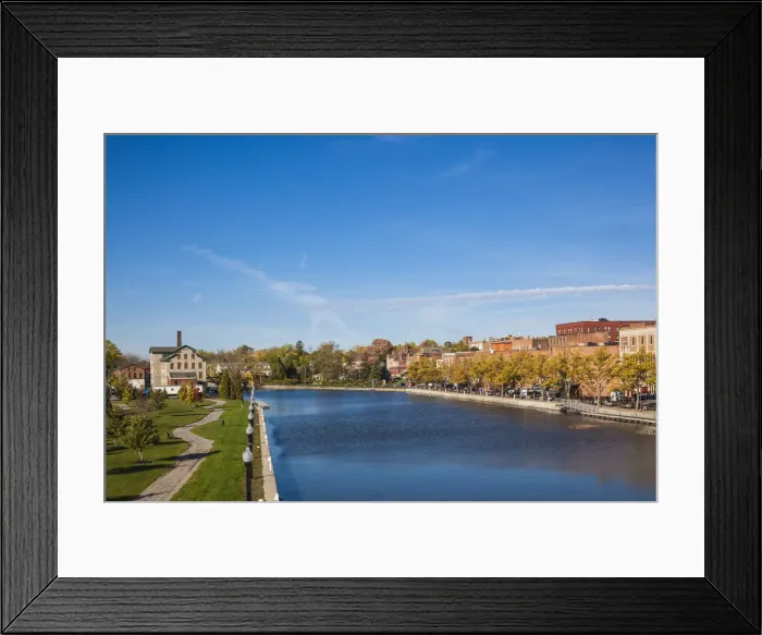 Framed Print : USA, New York, Finger Lakes Region, Seneca Falls, town view Framed Print : USA, New York, Finger Lakes Region, Seneca Falls, town view