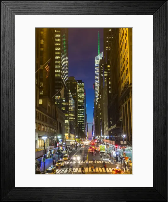 Framed Print : 42nd Street at dusk, central Manhattan, New York, USA Framed Print : 42nd Street at dusk, central Manhattan, New York, USA