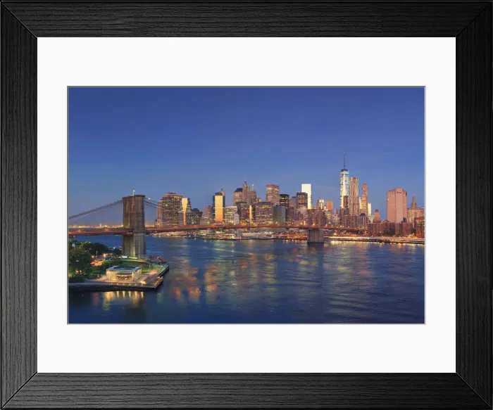 Framed Print : USA, New York, New York City, Lower Manhattan and Brooklyn Bridge Framed Print : USA, New York, New York City, Lower Manhattan and Brooklyn Bridge