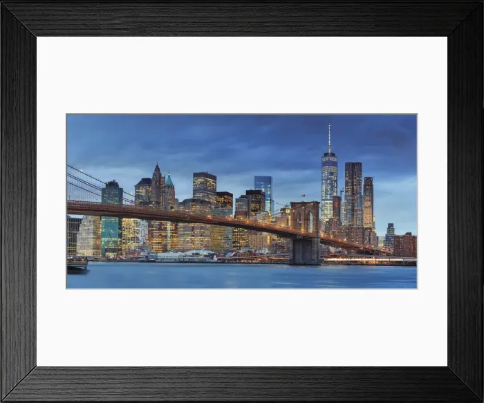 Framed Print : USA, New York, New York City, Lower Manhattan and Brooklyn Bridge Framed Print : USA, New York, New York City, Lower Manhattan and Brooklyn Bridge
