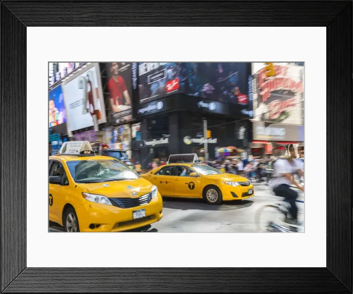 Framed Print : Yellow taxis, Times Square, Central Manhattan, New York, USA Framed Print : Yellow taxis, Times Square, Central Manhattan, New York, USA