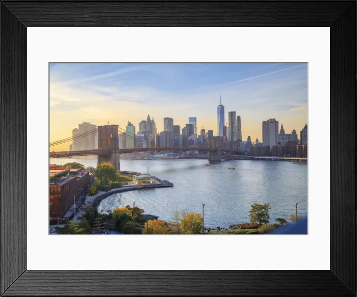 Framed Print : USA, New York, New York City, Lower Manhattan and Brooklyn Bridge Framed Print : USA, New York, New York City, Lower Manhattan and Brooklyn Bridge