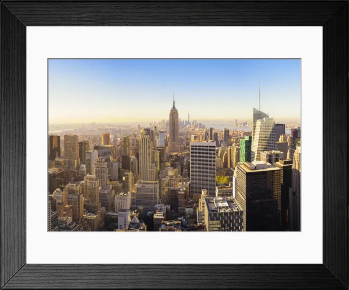 Framed Print : USA, New York, Manhattan, Top of the Rock Observatory, Midtown Manhattan and Empire