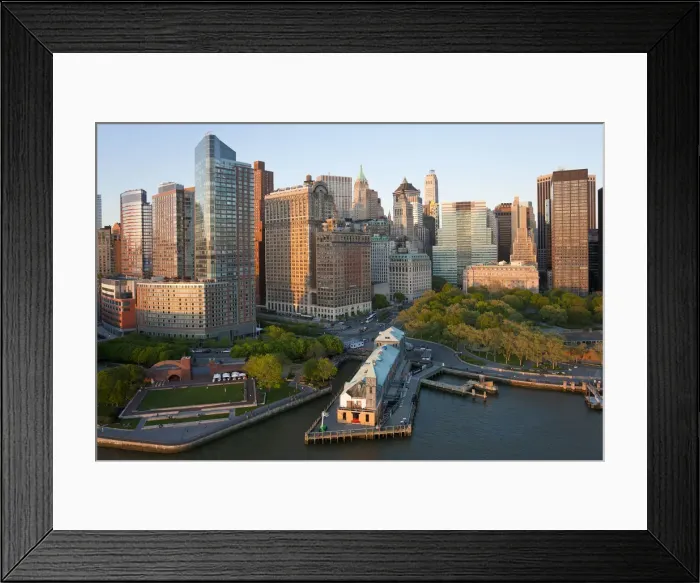 Framed Print : City Pier A and Battery Park, Lower Manhattan, Financial District, New York, USA