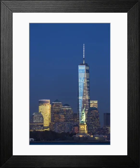 Framed Print : Statue of Liberty, One World Trade Center and Downtown Manhattan across the Hudson River Framed Print : Statue of Liberty, One World Trade Center and Downtown Manhattan across the Hudson River