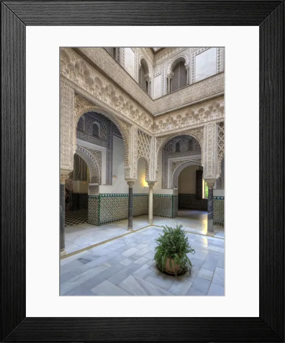 Framed Print : Spain, Andalucia, Sevilla, Real Alcazar Palace Complex