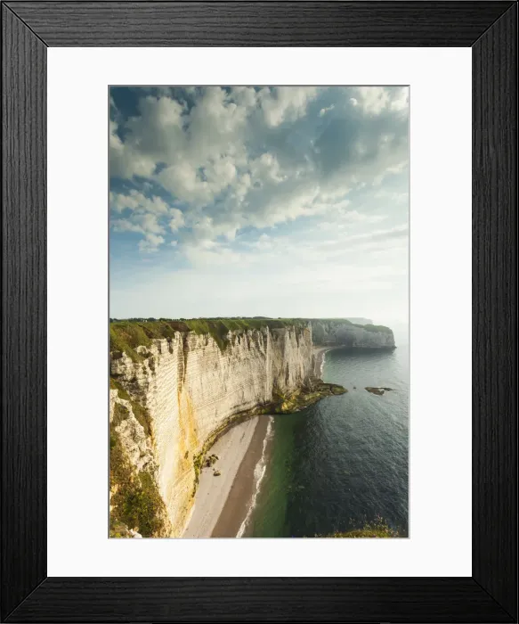 Framed Print : France, Normandy Region, Seine-Maritime Department, Etretat, Falaise De Aval cliffs