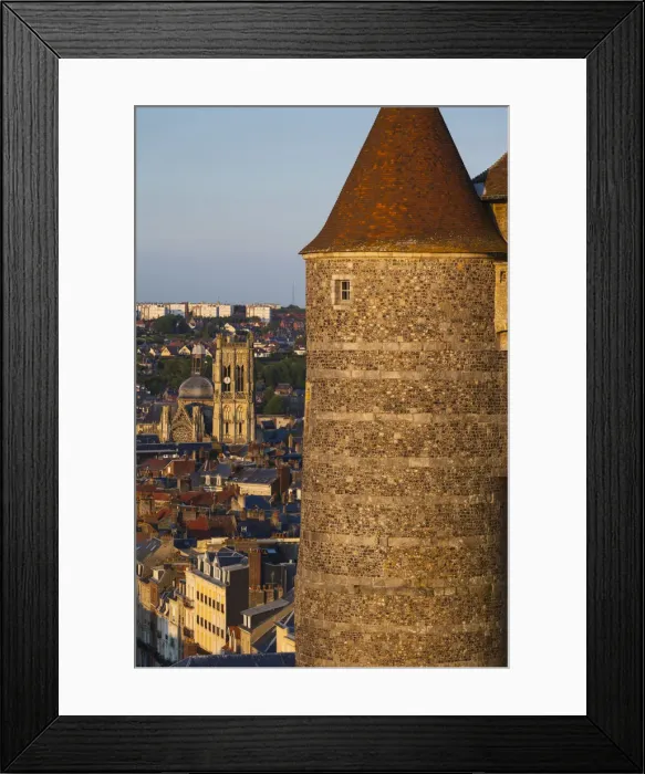 Framed Print : France, Normandy Region, Seine-Maritime Department, Dieppe, city view from Dieppe