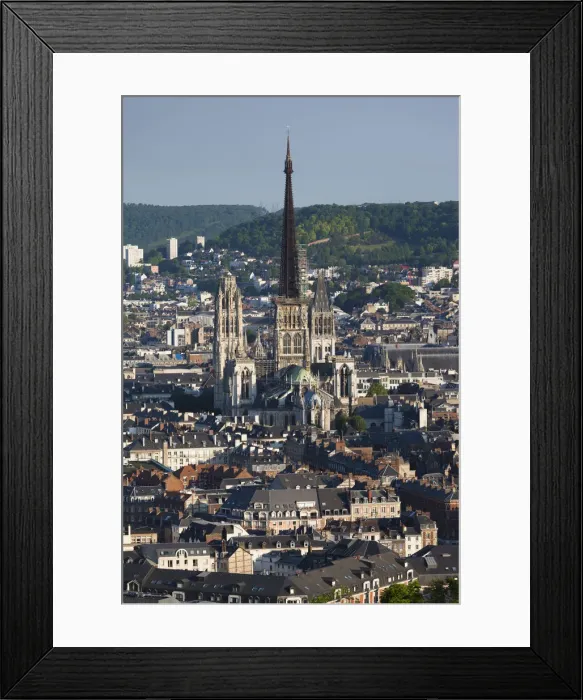 Framed Print : France, Normandy Region, Seine-Maritime Department, Rouen, elevated city view with Framed Print : France, Normandy Region, Seine-Maritime Department, Rouen, elevated city view with