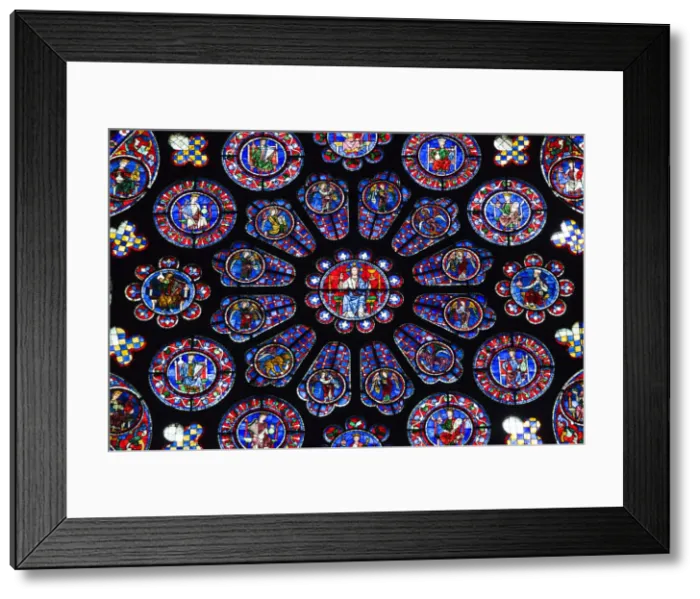 Framed Print : France, Centre Region, Eure et Loir Department, Chartres, Chartres Cathedral, stained Framed Print : France, Centre Region, Eure et Loir Department, Chartres, Chartres Cathedral, stained