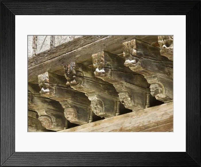 Framed Print : Carved Arcade Rafters, Maison des Consuls, Mirepoix, Ariege, Midi-Pyrenees, France Framed Print : Carved Arcade Rafters, Maison des Consuls, Mirepoix, Ariege, Midi-Pyrenees, France